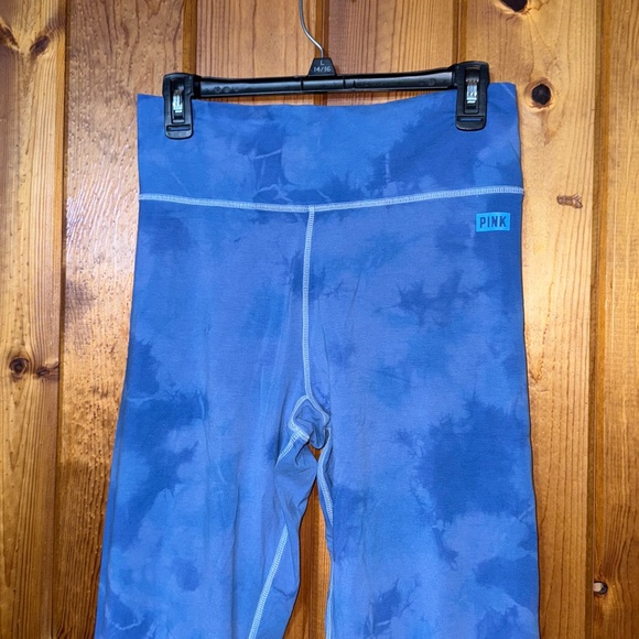 Blue Tie-Dye Yoga Pants PINK Victoria’s Secret large lounge pants high waisted - Picture 3 of 5